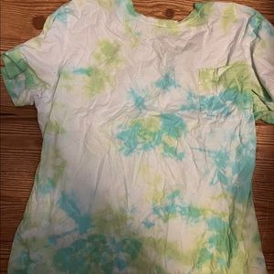 Blue and Green Tye Dye PINK Shirt